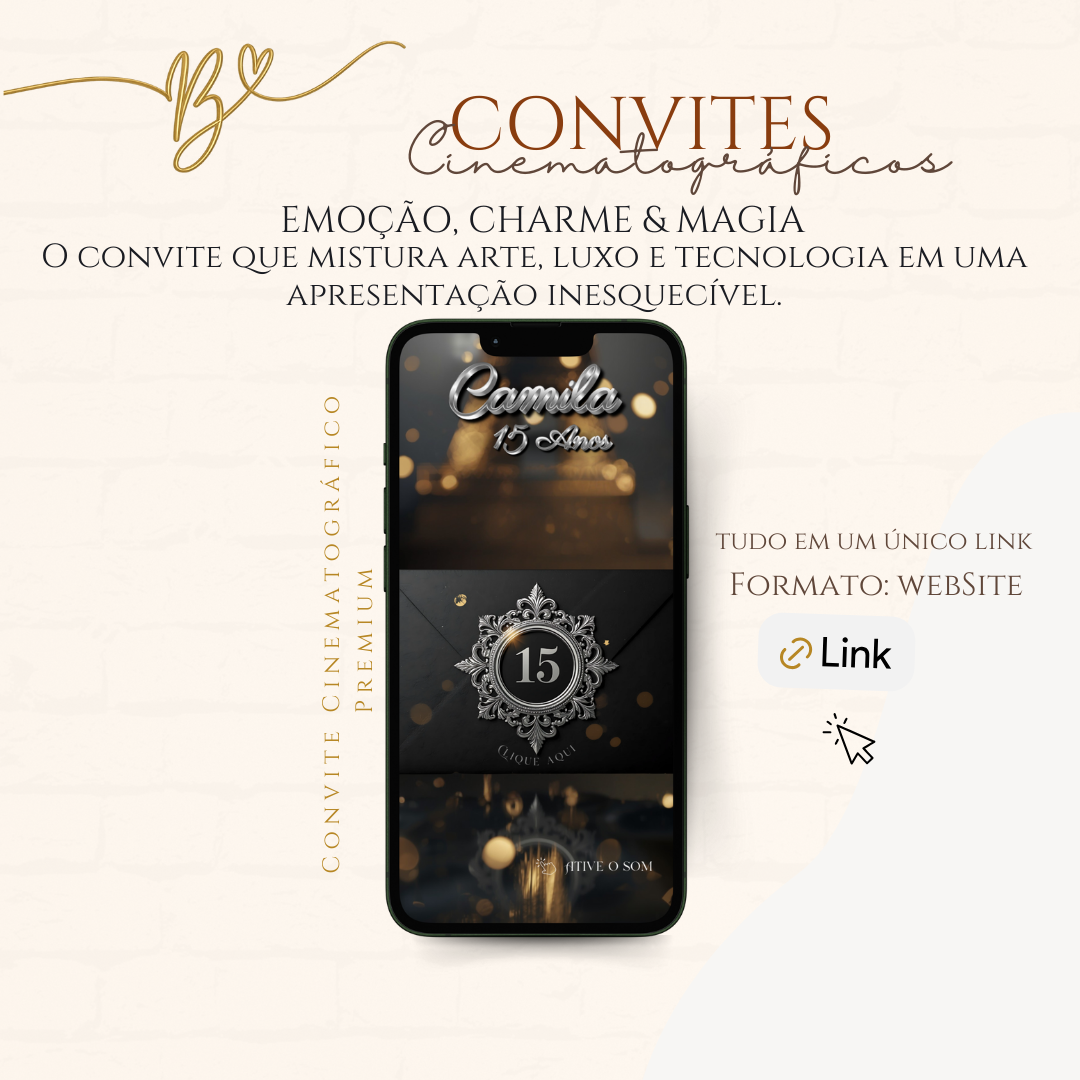 Convite Cinematográfico Premium  15 Anos | Paris