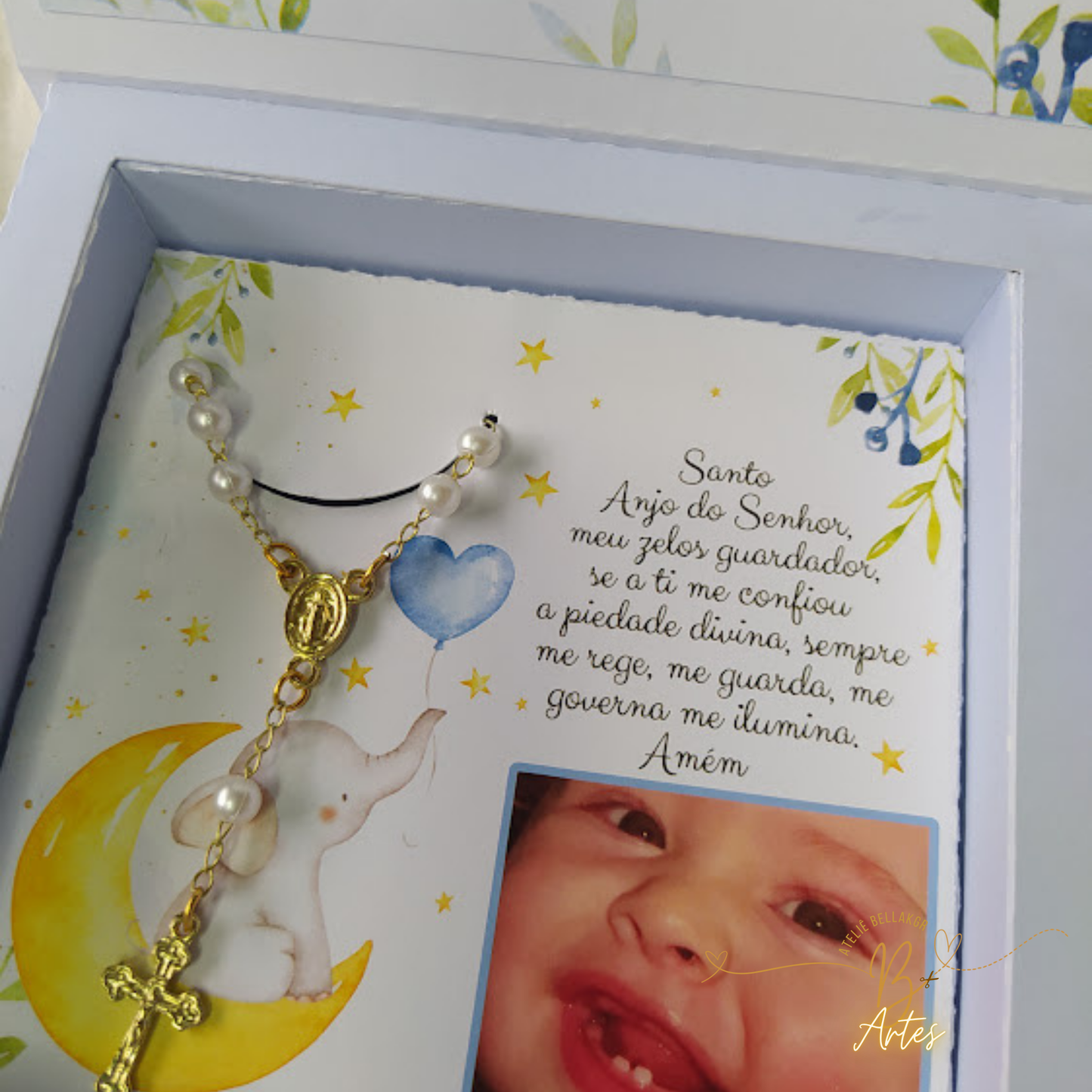 Arquivo de Corte Caixa Convite Padrinhos, Elefantinho- Azul +BRINDE