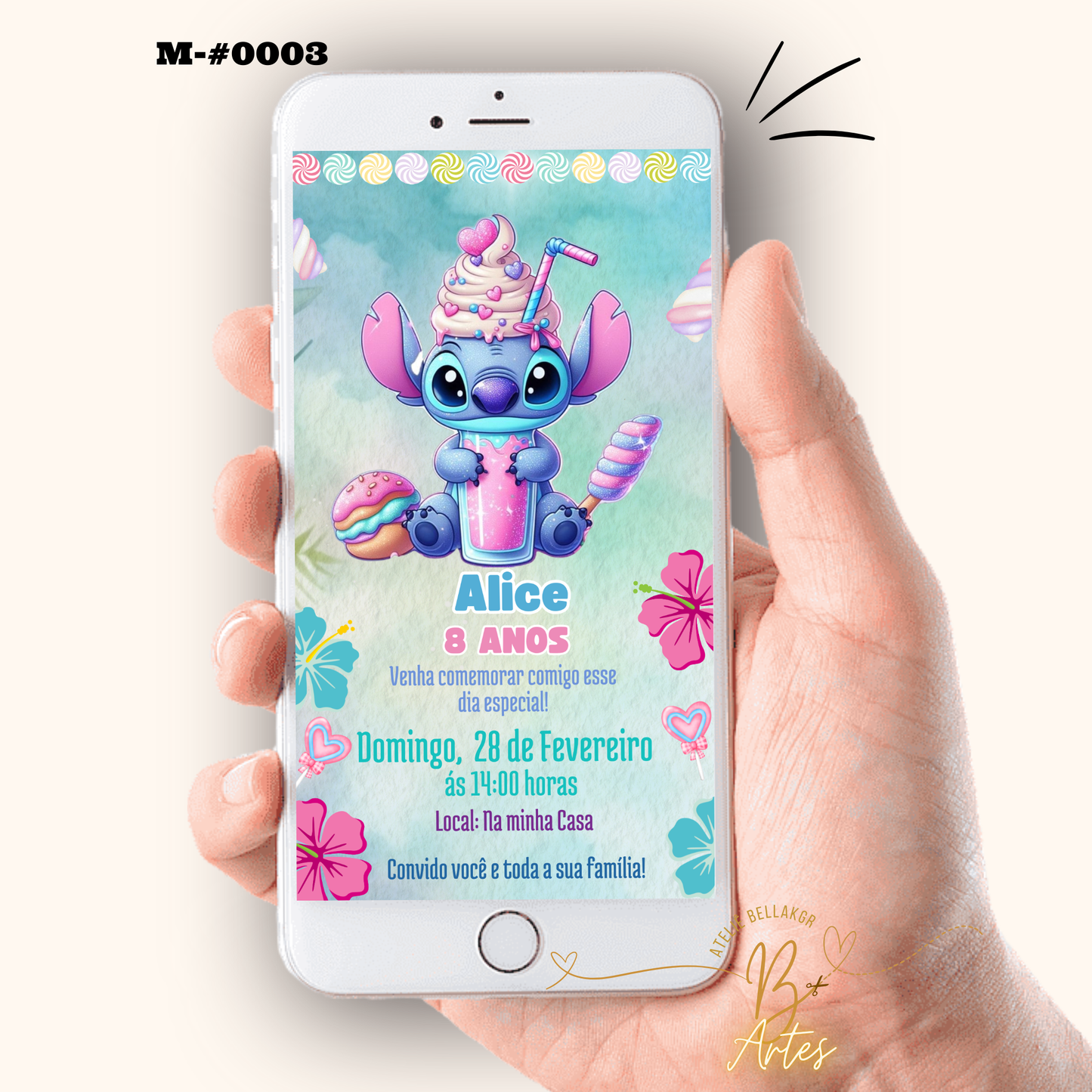 Convite Digital Simples –Lilo & Stitch