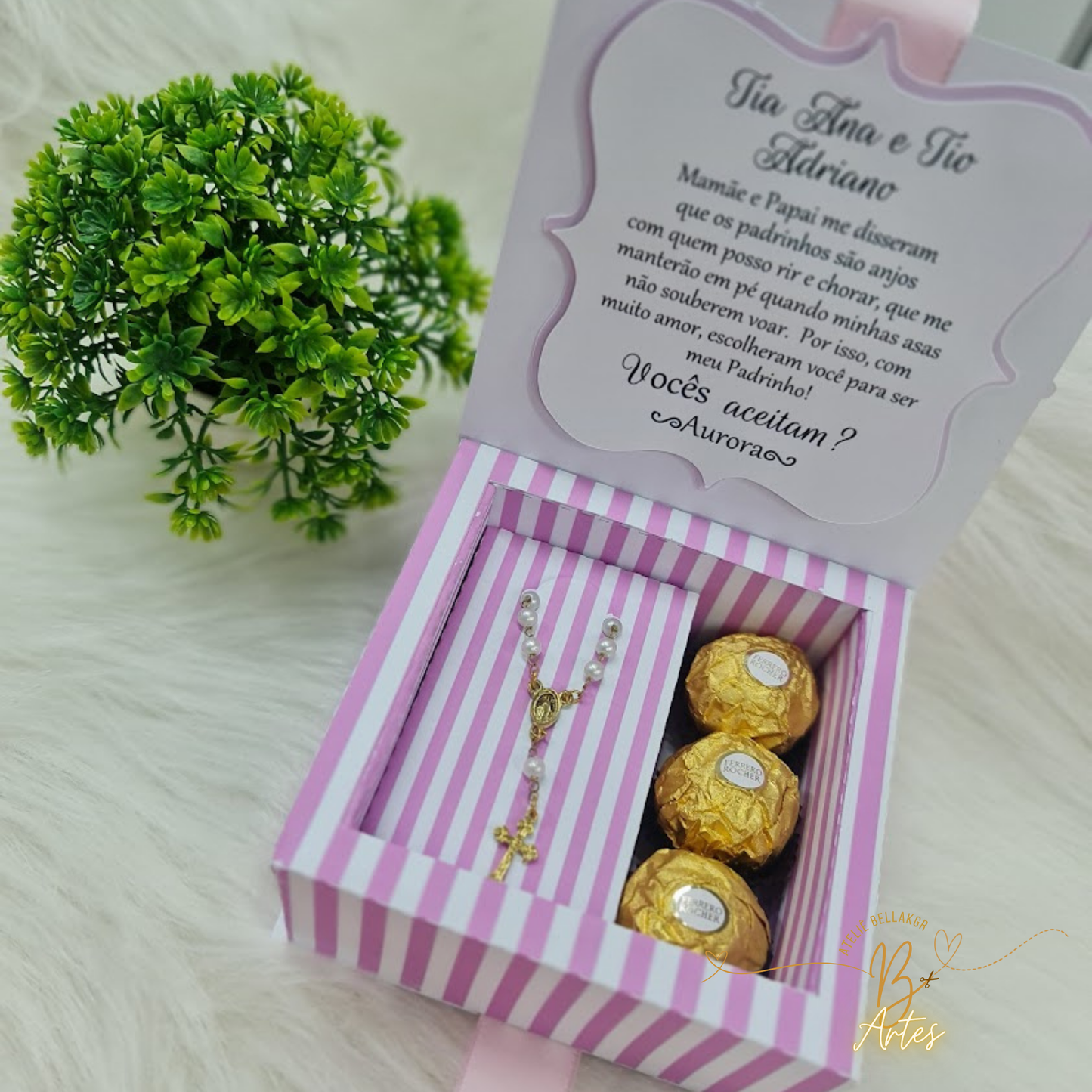 Arquivo de Corte Caixa Convite Padrinhos, 3 Ferreiros- Rosa- +BRINDE