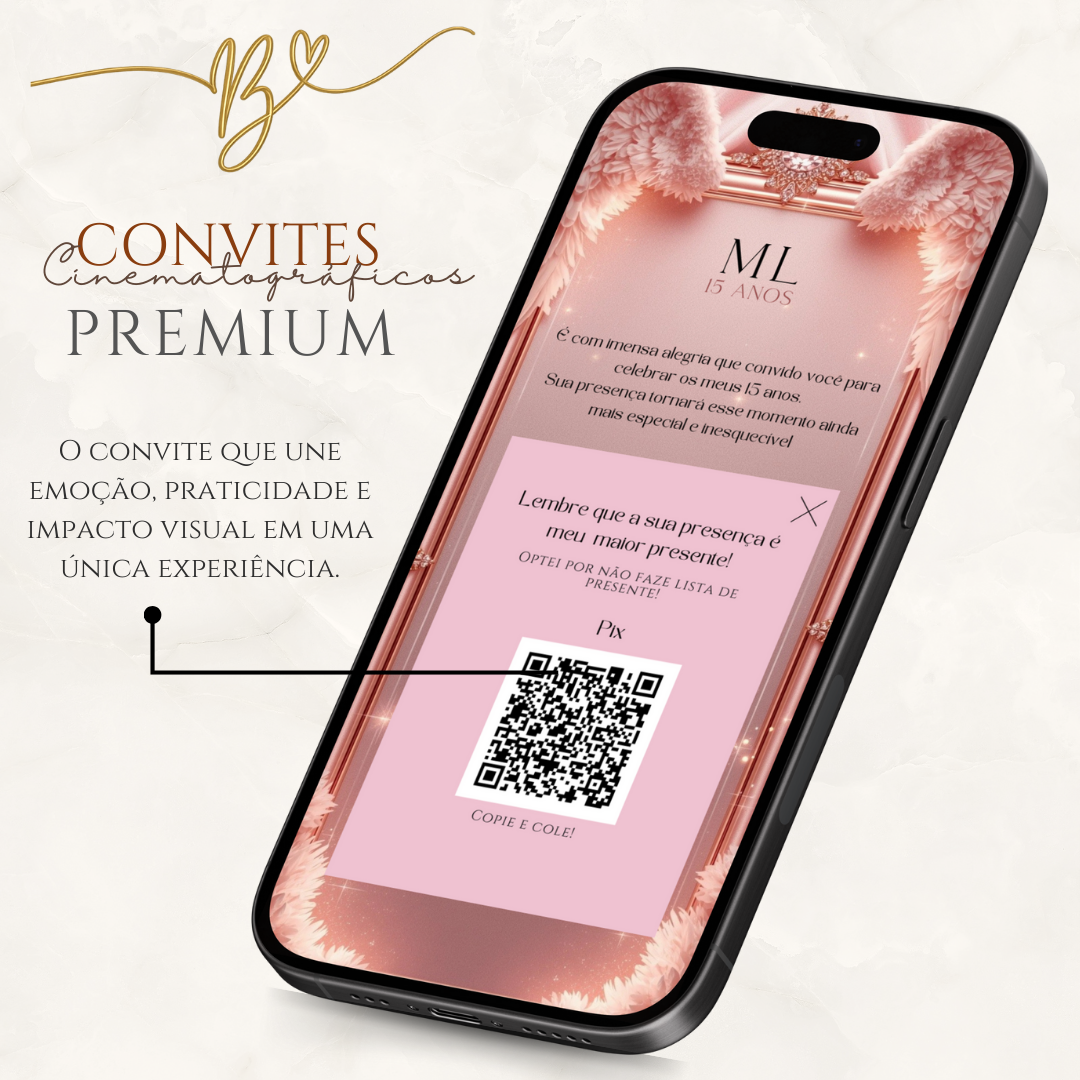 Convite Cinematográfico Premium  15 Anos | Victoria Secrets