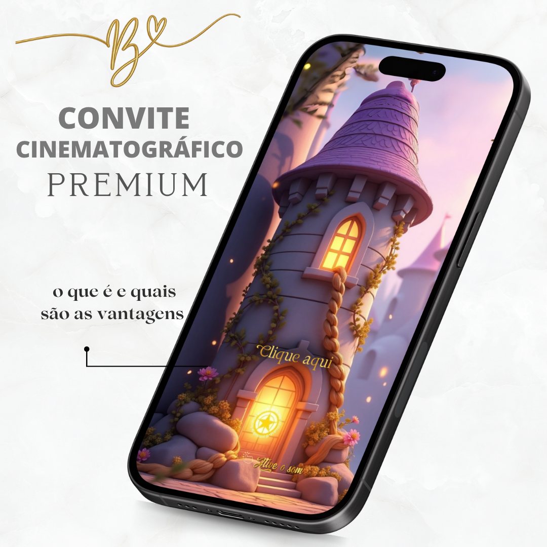 Convite Premium Cinematográfico Rapunzel