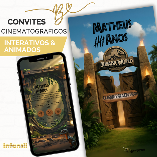 Convite Premium Cinematográfico Jurassic Park