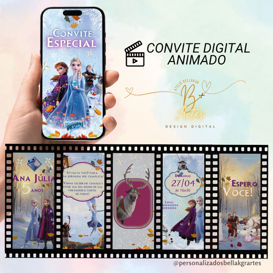 Convite Digital Animado Frozen 2