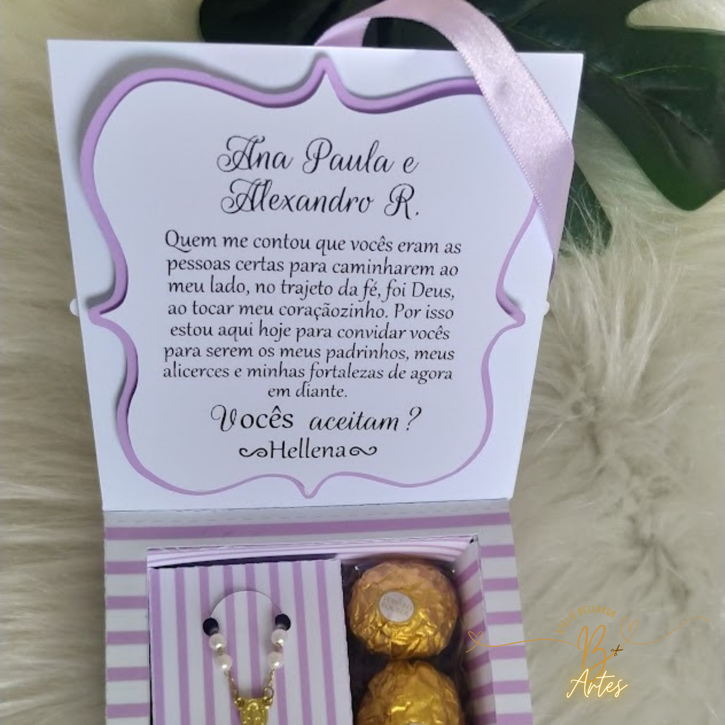 Arquivo de Corte Caixa Convite Padrinhos, 3 Ferreiros-  Lilás- +BRINDE