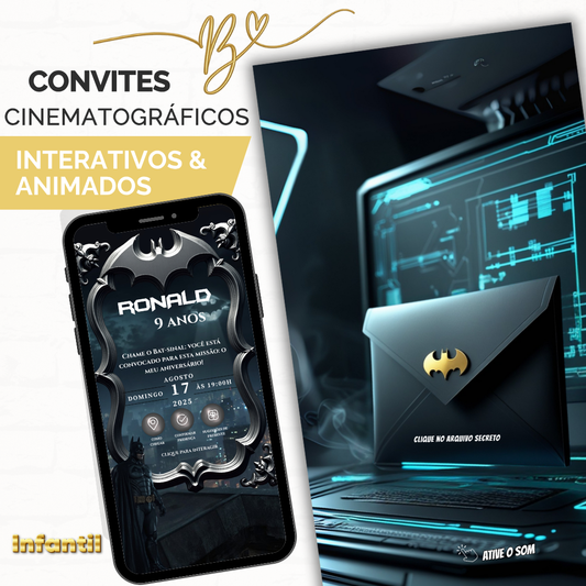 Convite Premium Cinematográfico Batman
