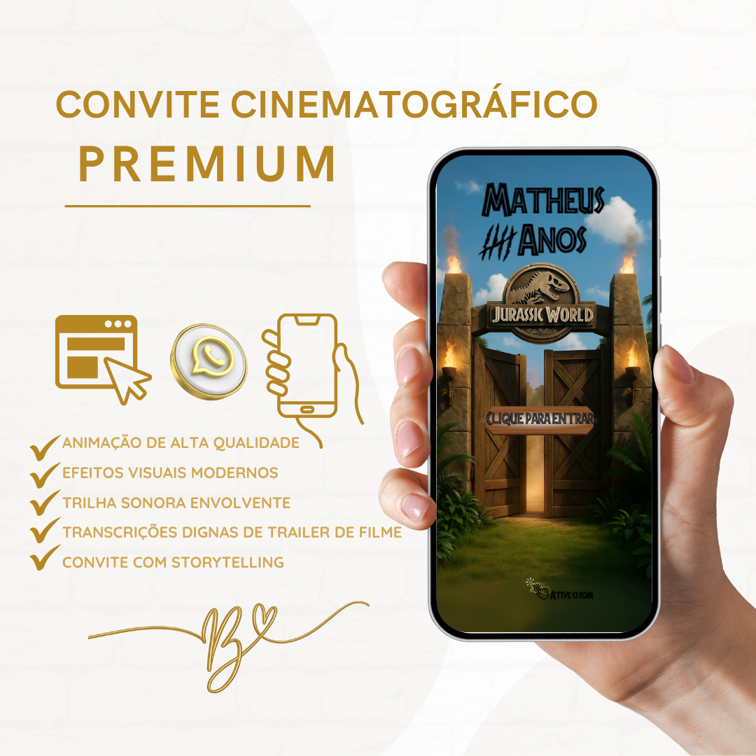 Convite Premium Cinematográfico Jurassic Park