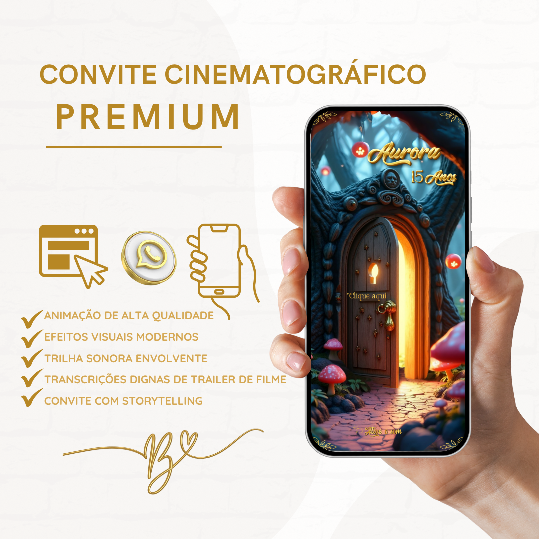 Convite Premium Cinematográfico Alice no Pais das Maravilhas