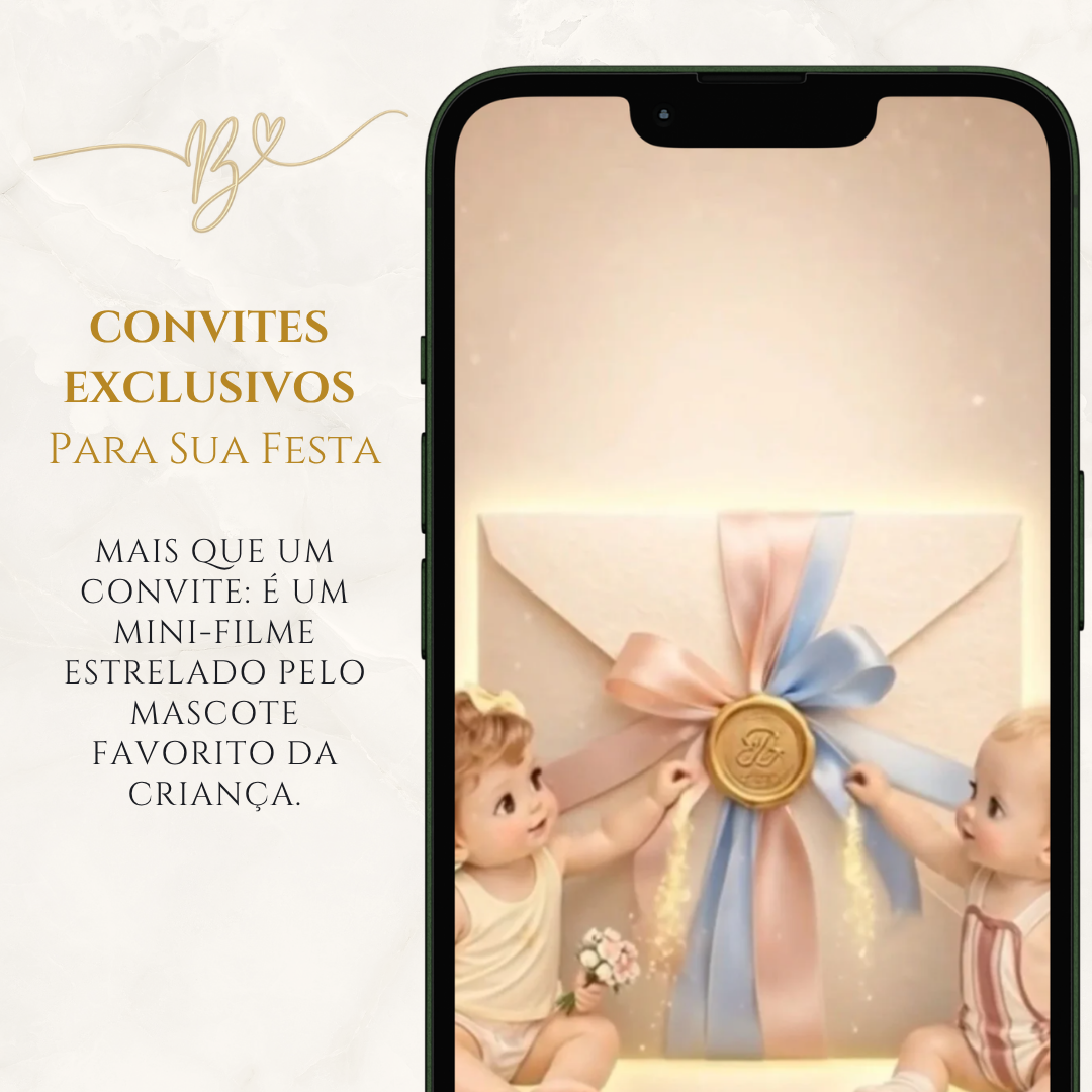Convite Digital Cinematográfico Premium | Chá Revelação — Un Latido por Descubrir