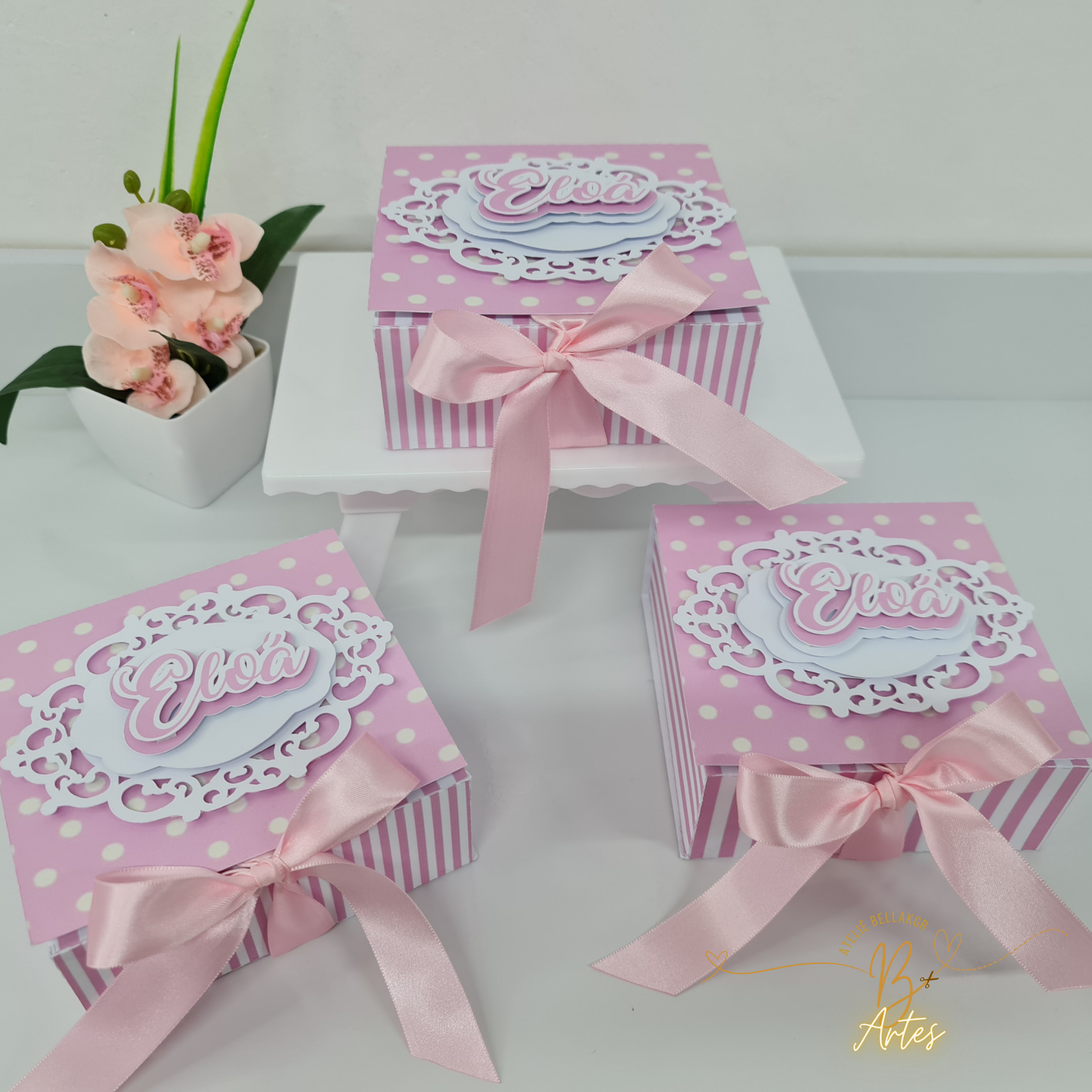 Arquivo de Corte Caixa Convite Padrinhos, 3 Ferreiros- Rosa- +BRINDE