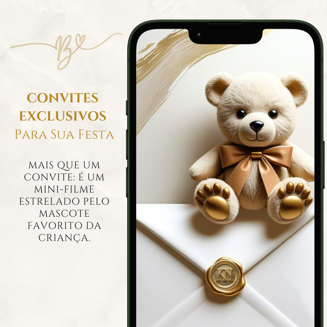 Convite Cinematográfico Premium | Chá De Bebê — Ursinho