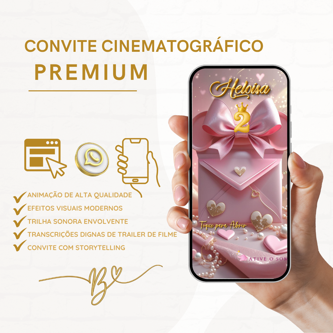 Convite Premium Cinematográfico Minnie Baby