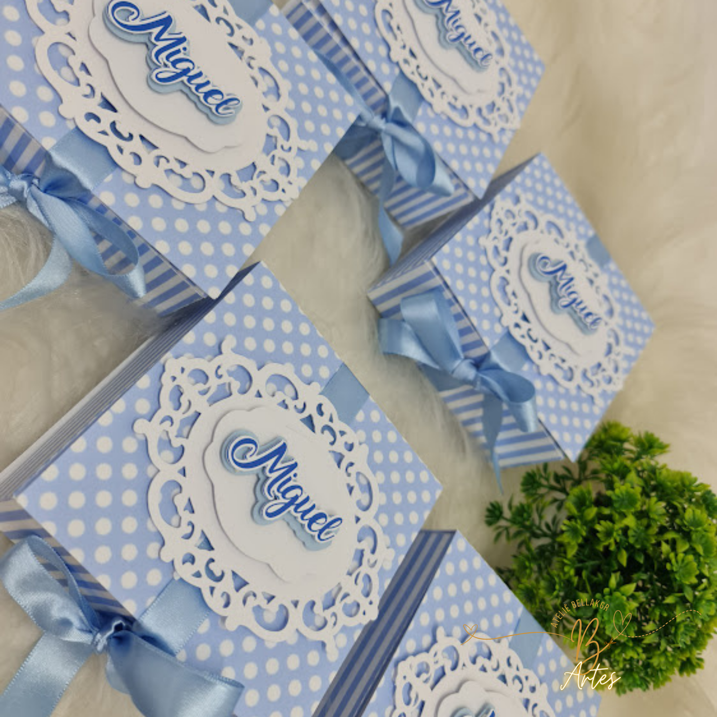 Arquivo Caixa Convite Padrinho/ Batizado, Azul