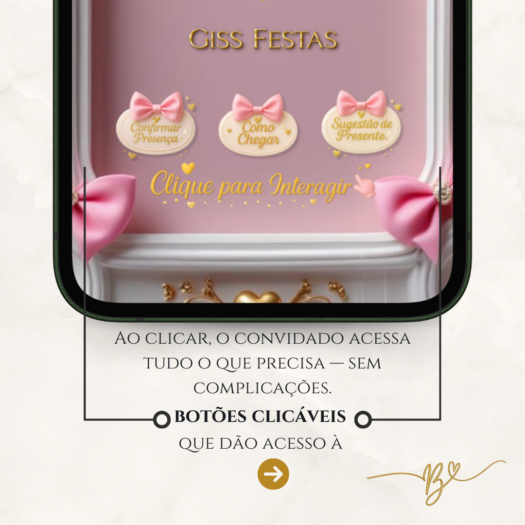 Convite Cinematográfico Premium-  Minnie Baby