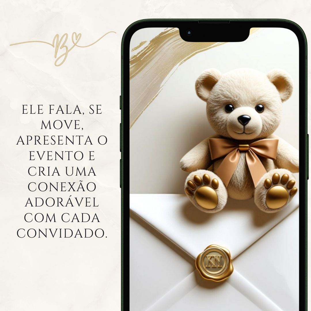 Convite Cinematográfico Premium | Chá De Bebê — Ursinho