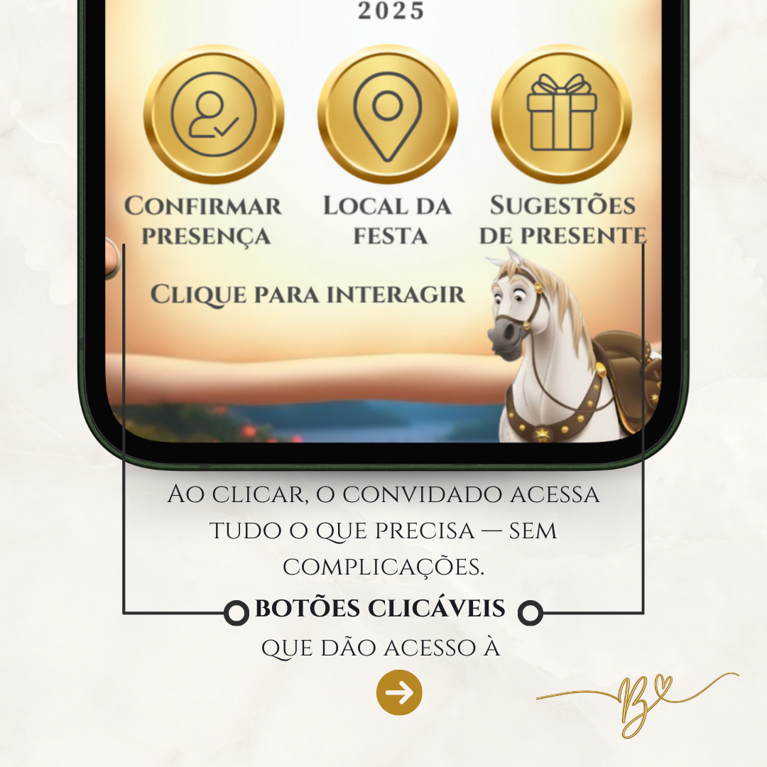 Convite Cinematográfico  Premium -Rapunzel Aniversário