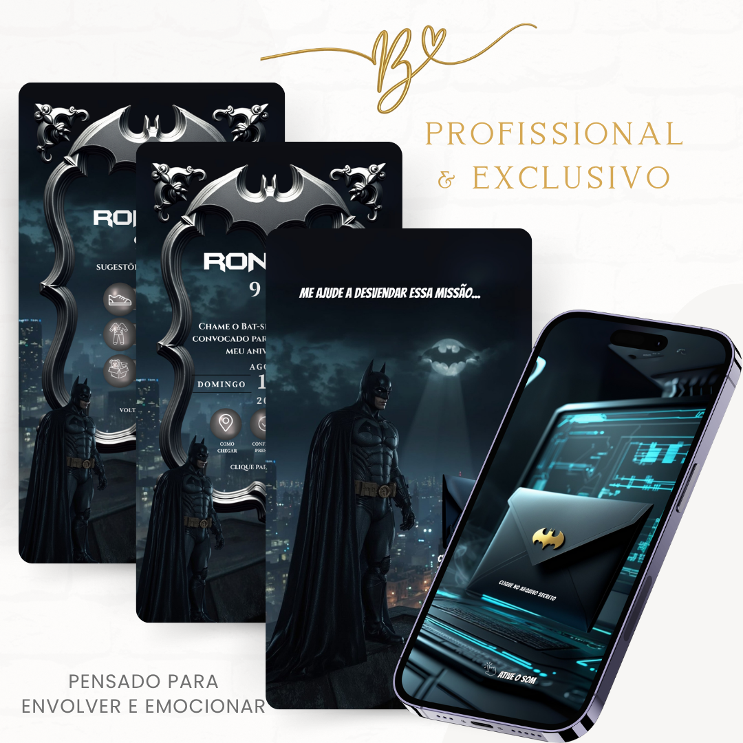Convite Premium Cinematográfico Batman