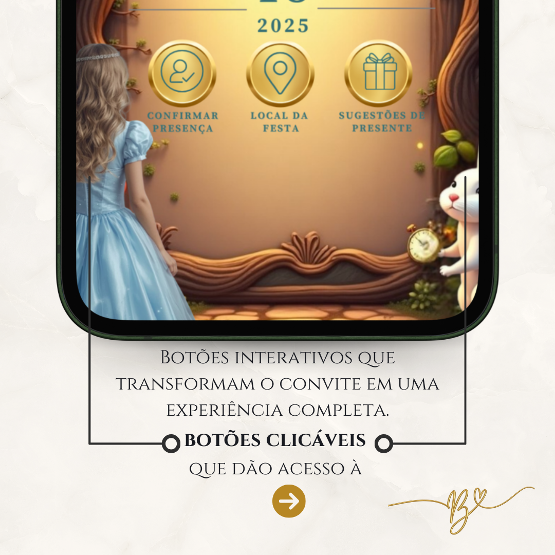 Convite Cinematográfico  Premium 15 Anos- Alice no Pais das Maravilhas
