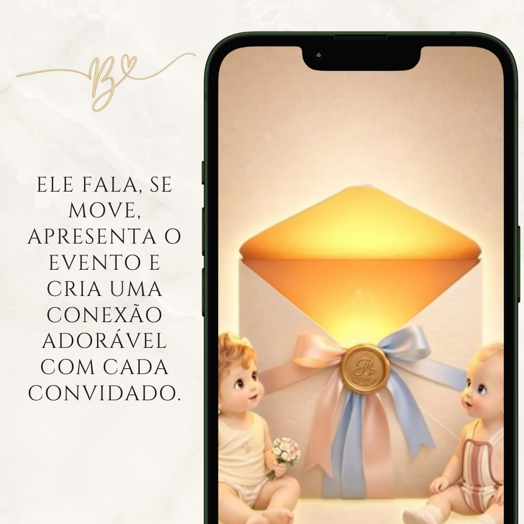 Convite Digital Cinematográfico Premium | Chá Revelação — Un Latido por Descubrir