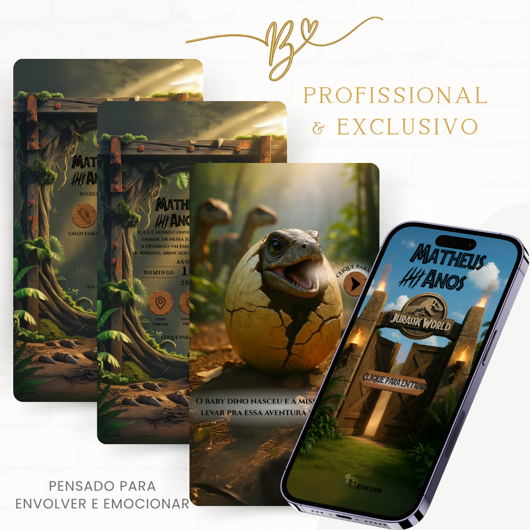 Convite Premium Cinematográfico Jurassic Park