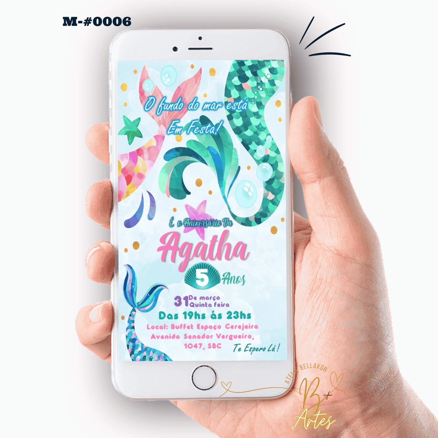 Convite Digital Simples – Sereia Aniversário