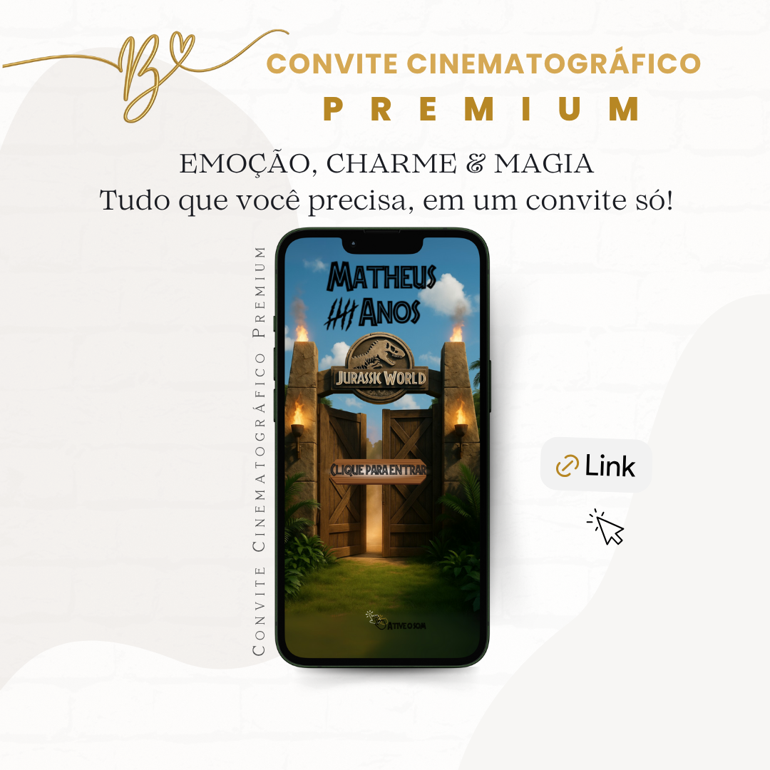 Convite Premium Cinematográfico Jurassic Park