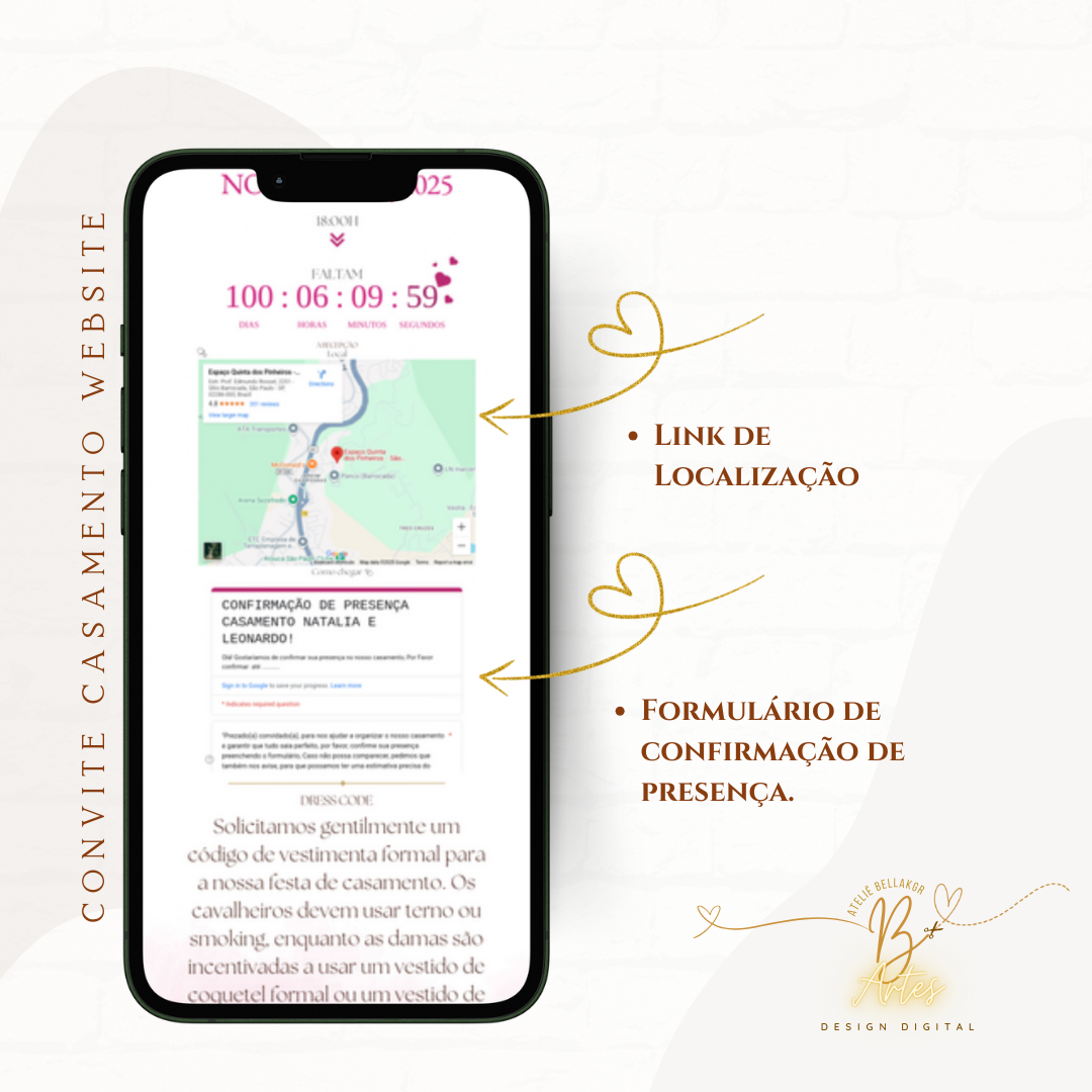 Convite Casamento Website- Florar Pink + (Brinde- Save the Date)