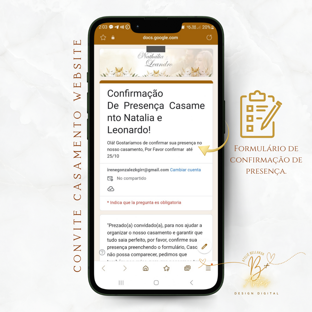 Convite de Casamento | Master Website | Dourado
