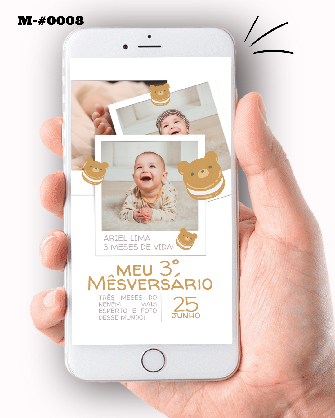Convite Digital simples Mêsversário