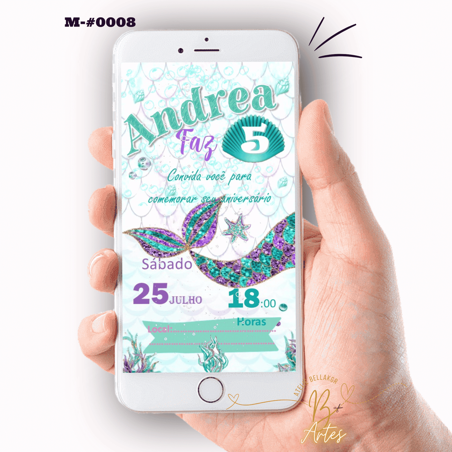 Convite Digital Simples – Sereia Aniversário