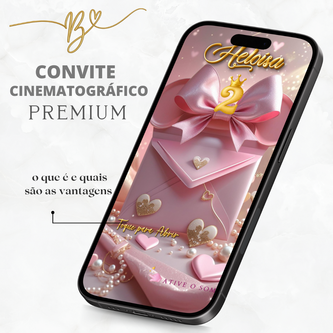 Convite Premium Cinematográfico Minnie Baby