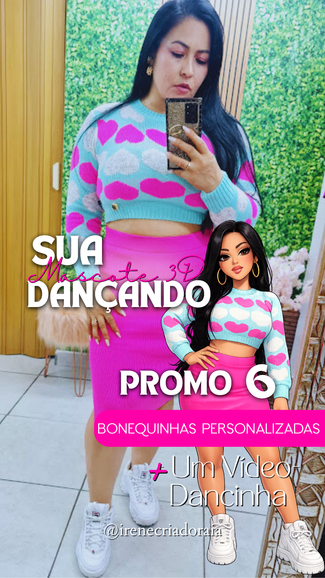 Pacote Bonequinhas 3D Personalizadas + Vídeo Dançando