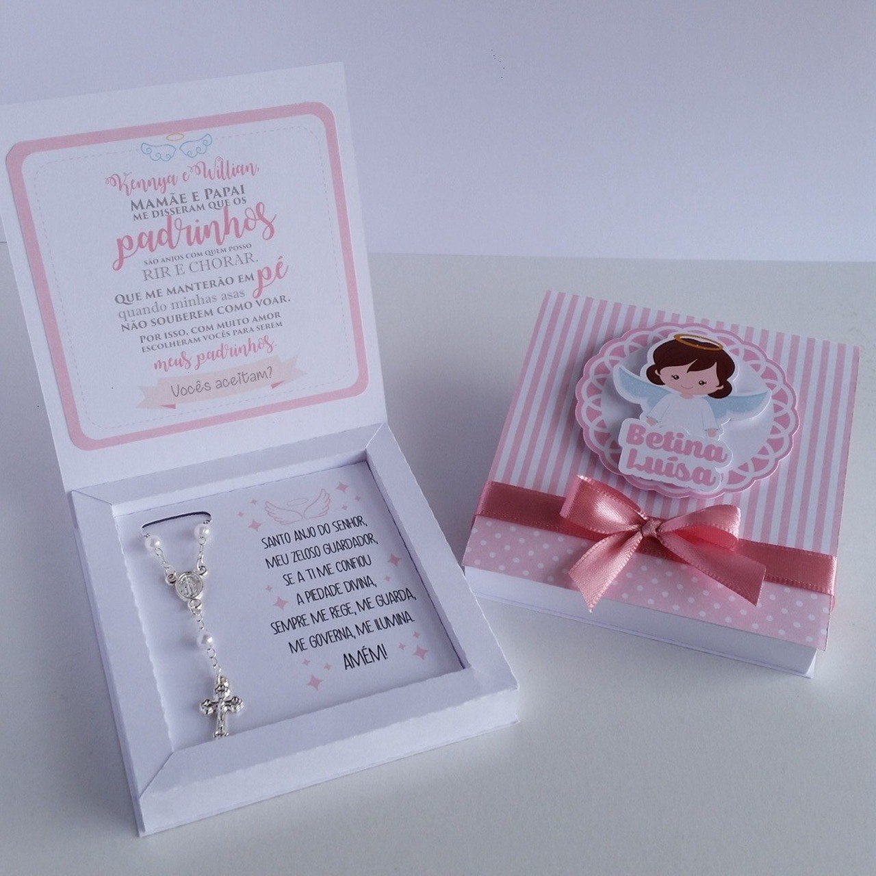 Arquivo de corte Caixa Convite Padrinho/ Batizado, Azul -6 Bombons