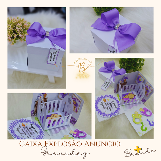 Arquivo de Corte /Caixa Explosão Anuncio Gravidez