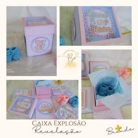 Arquivo de Corte Caixa Explosão Chá Revelação