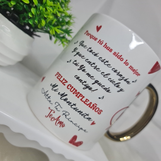 CANECA PERSONALIZADA COM LETRA DE MÚSICA- COM CAIXA E TAG PERSONALIZADA!