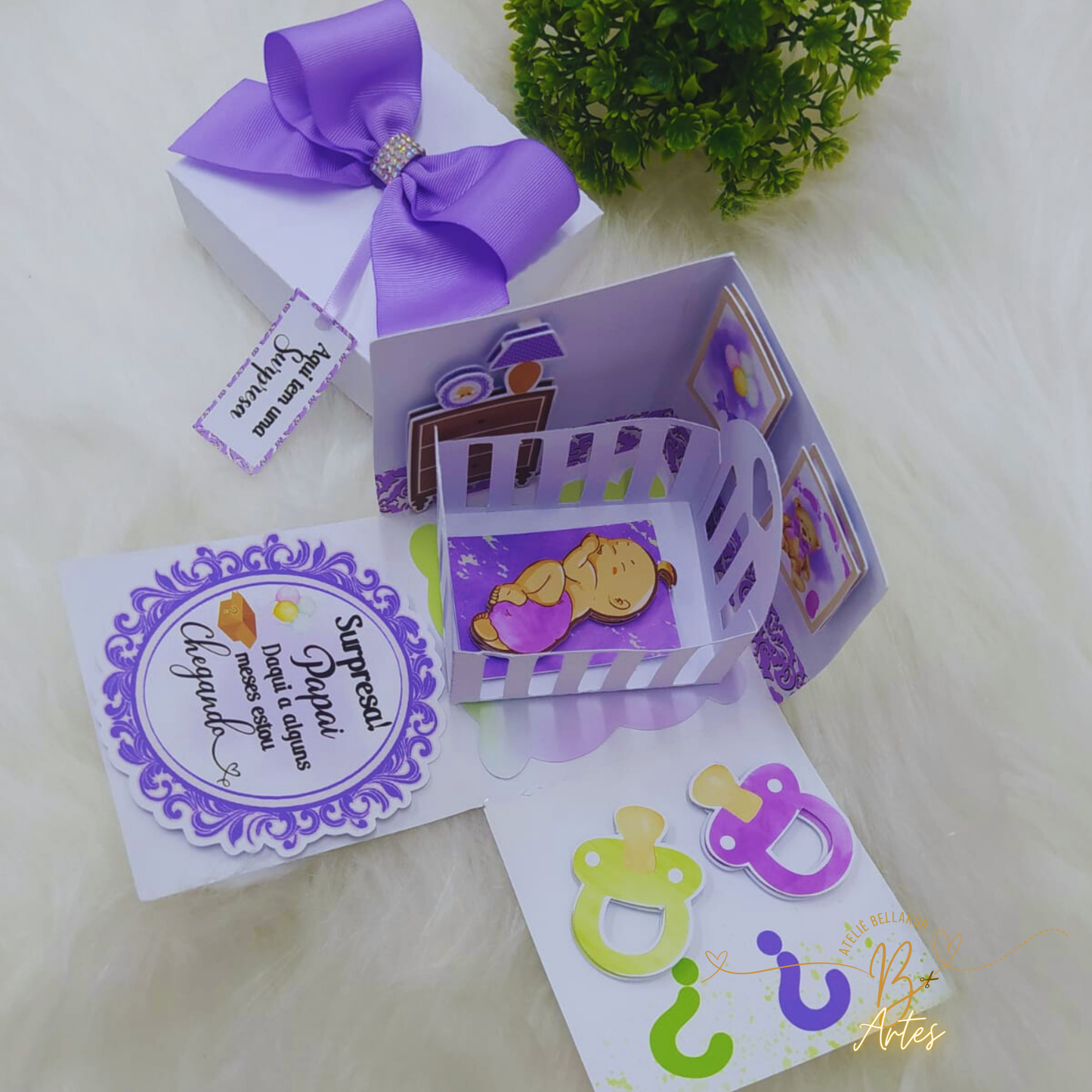 Arquivo de Corte /Caixa Explosão Anuncio Gravidez