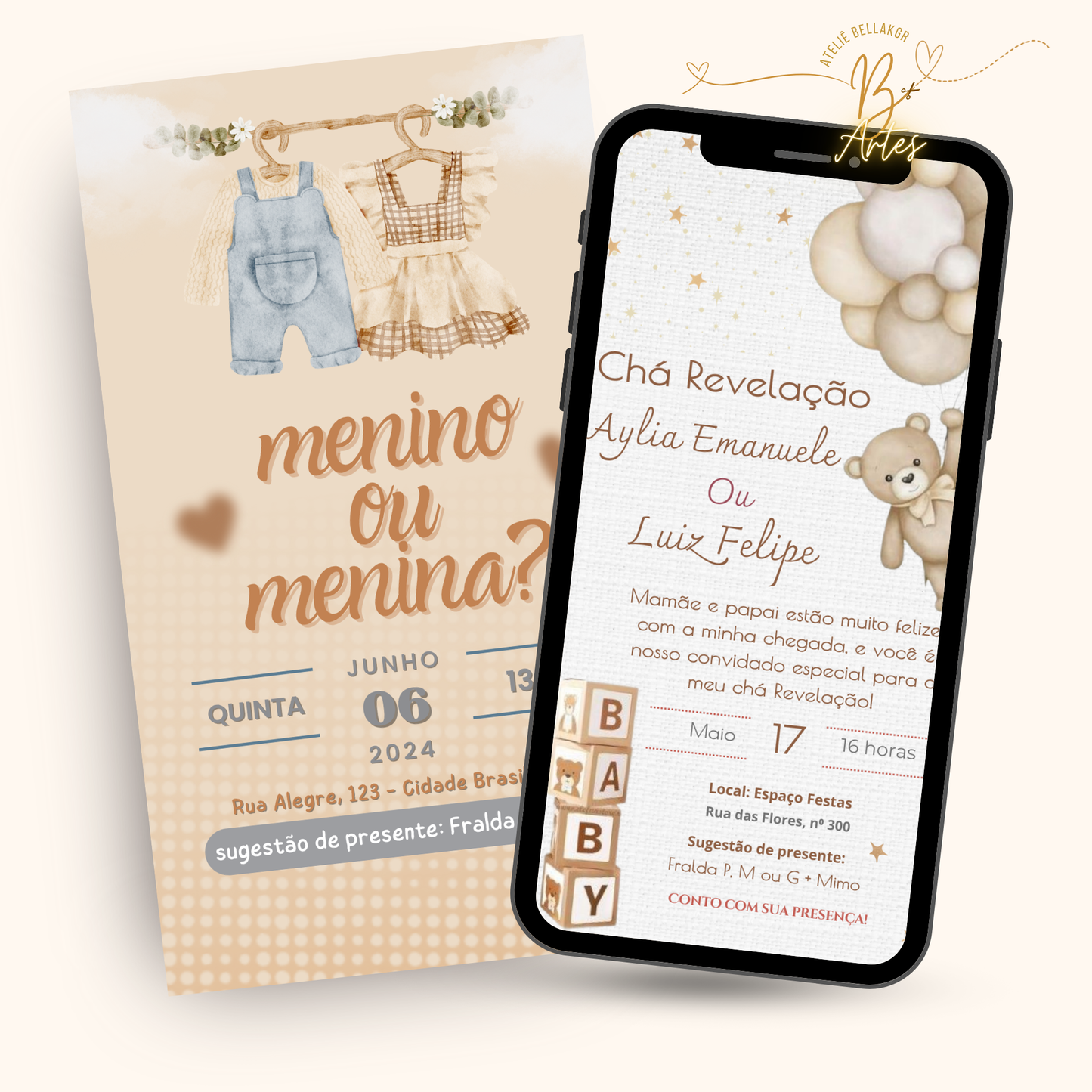 Convite Digital Simples – Chá Revelação