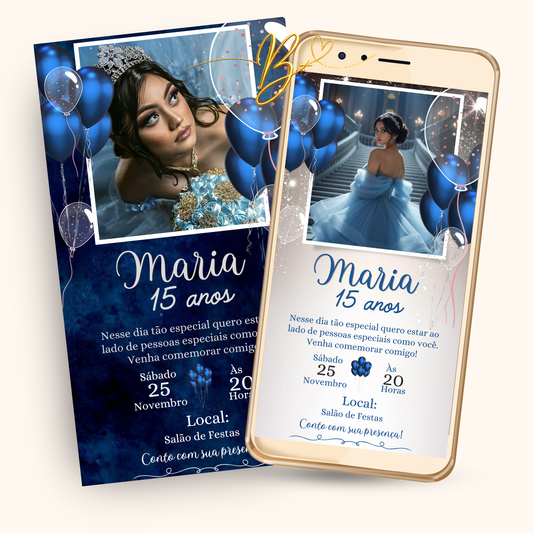 Convite Digital Clássico com Foto | 15 Anos