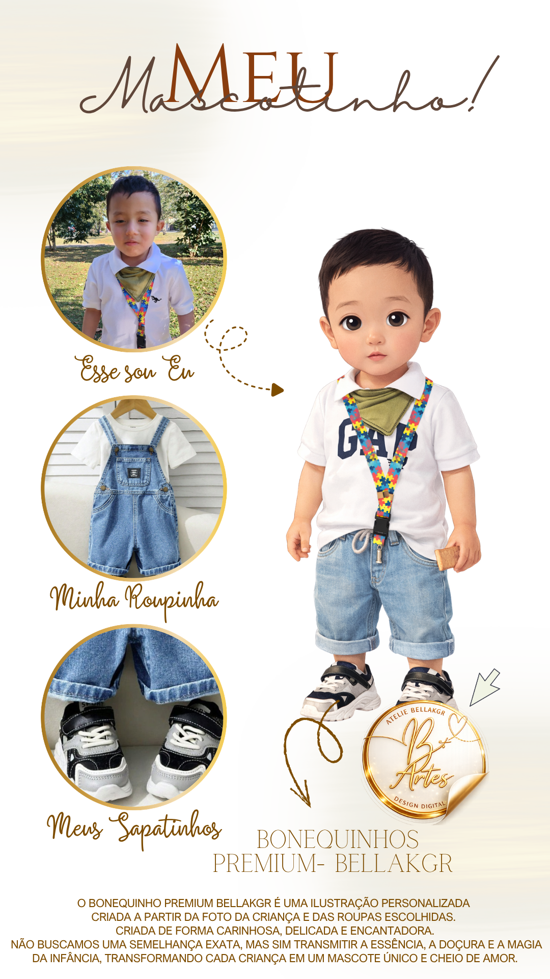 Mascotinhos Infantis Personalizados Fofos e delicados