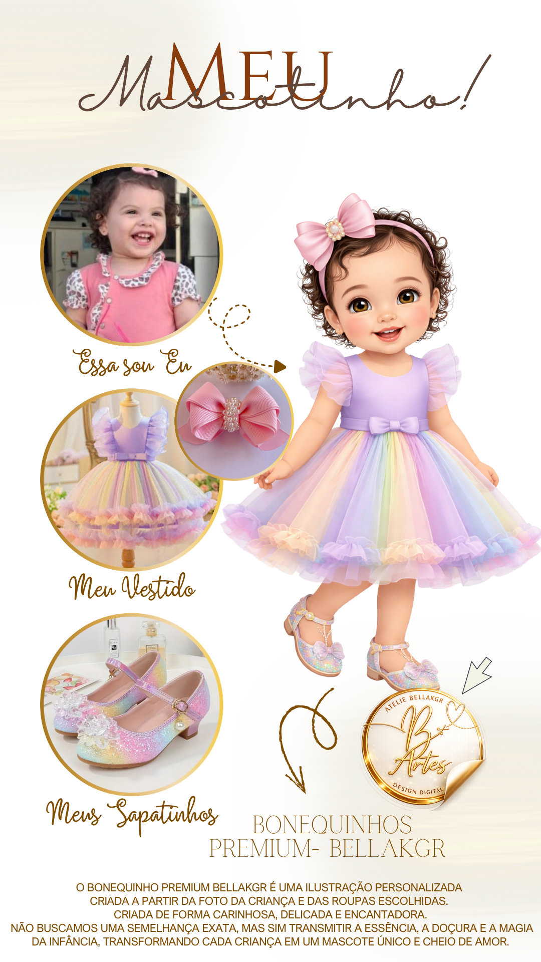 Mascotinhos Infantis Personalizados Fofos e delicados - Meninas