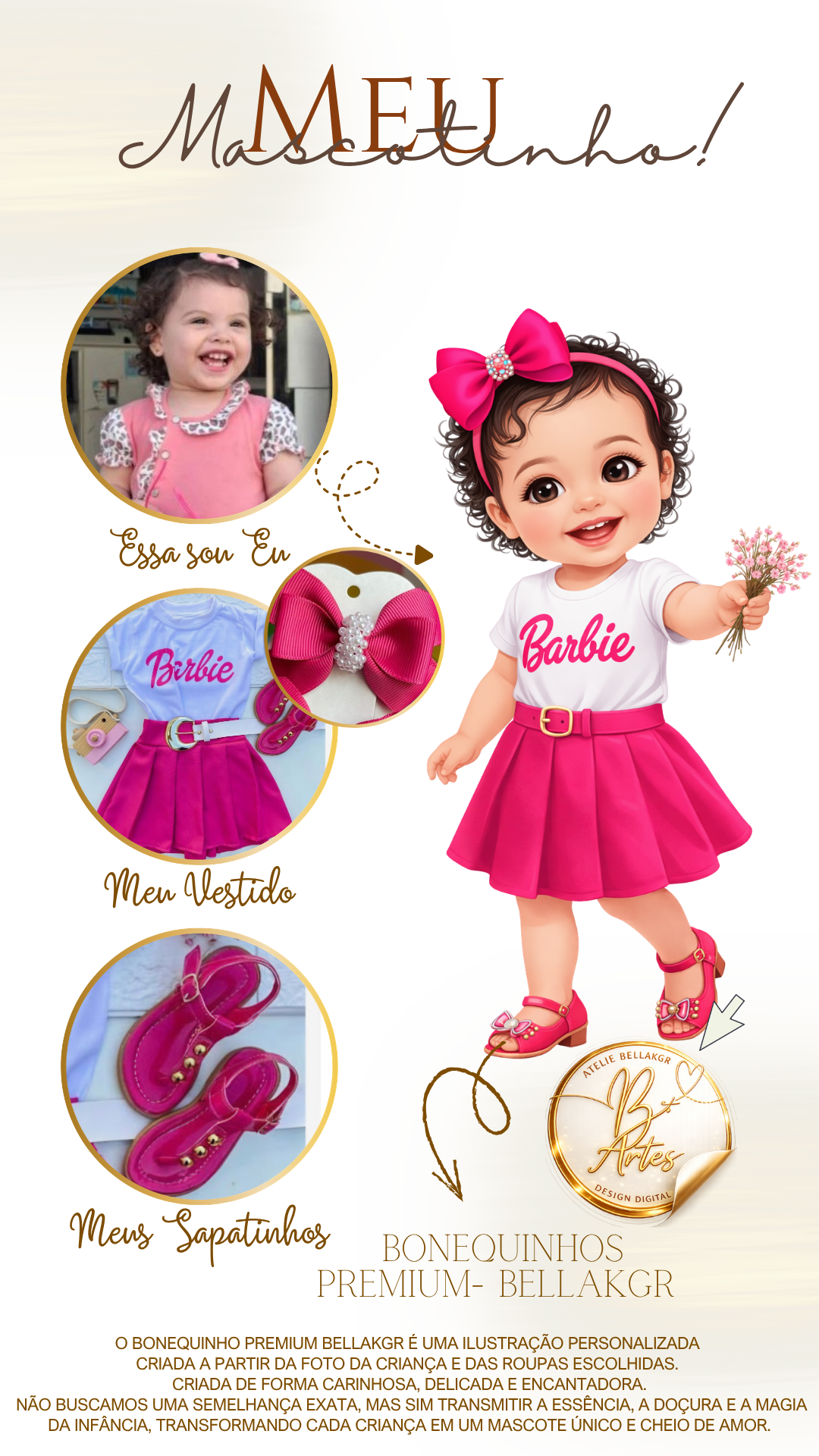 Mascotinhos Infantis Personalizados Fofos e delicados - Meninas