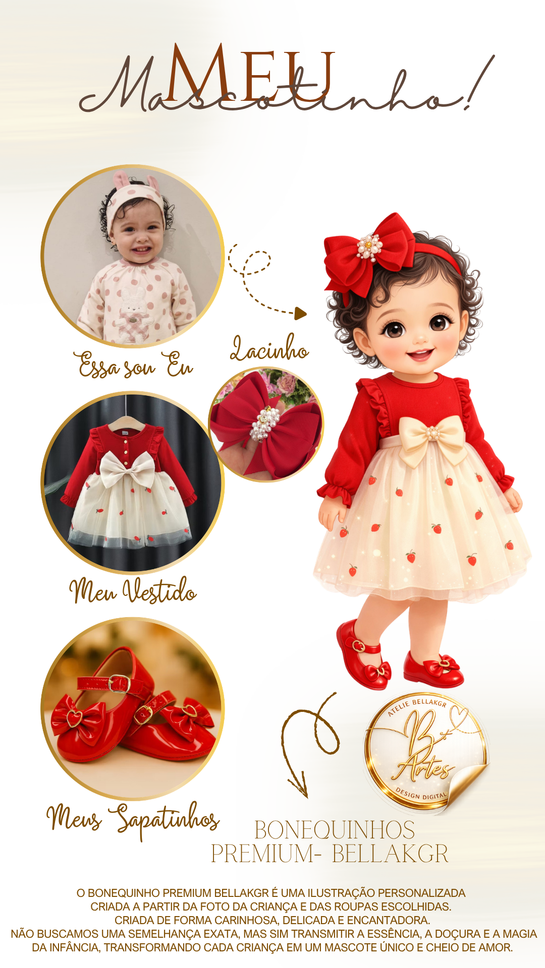 Mascotinhos Infantis Personalizados Fofos e delicados - Meninas