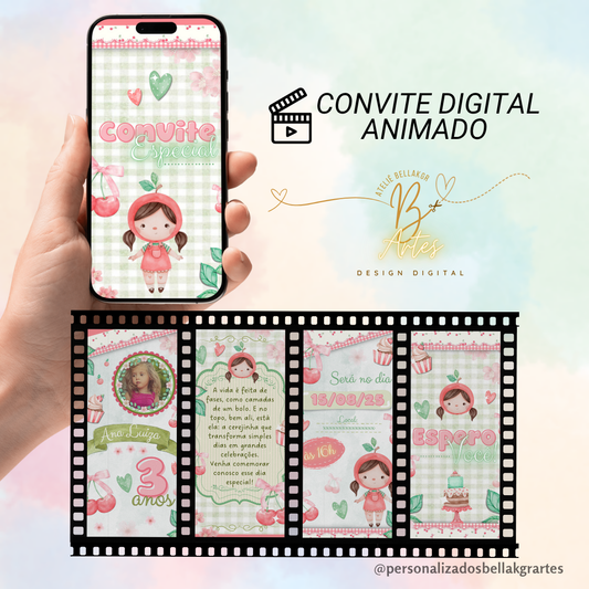 Convite Digital Animado Cerejinha