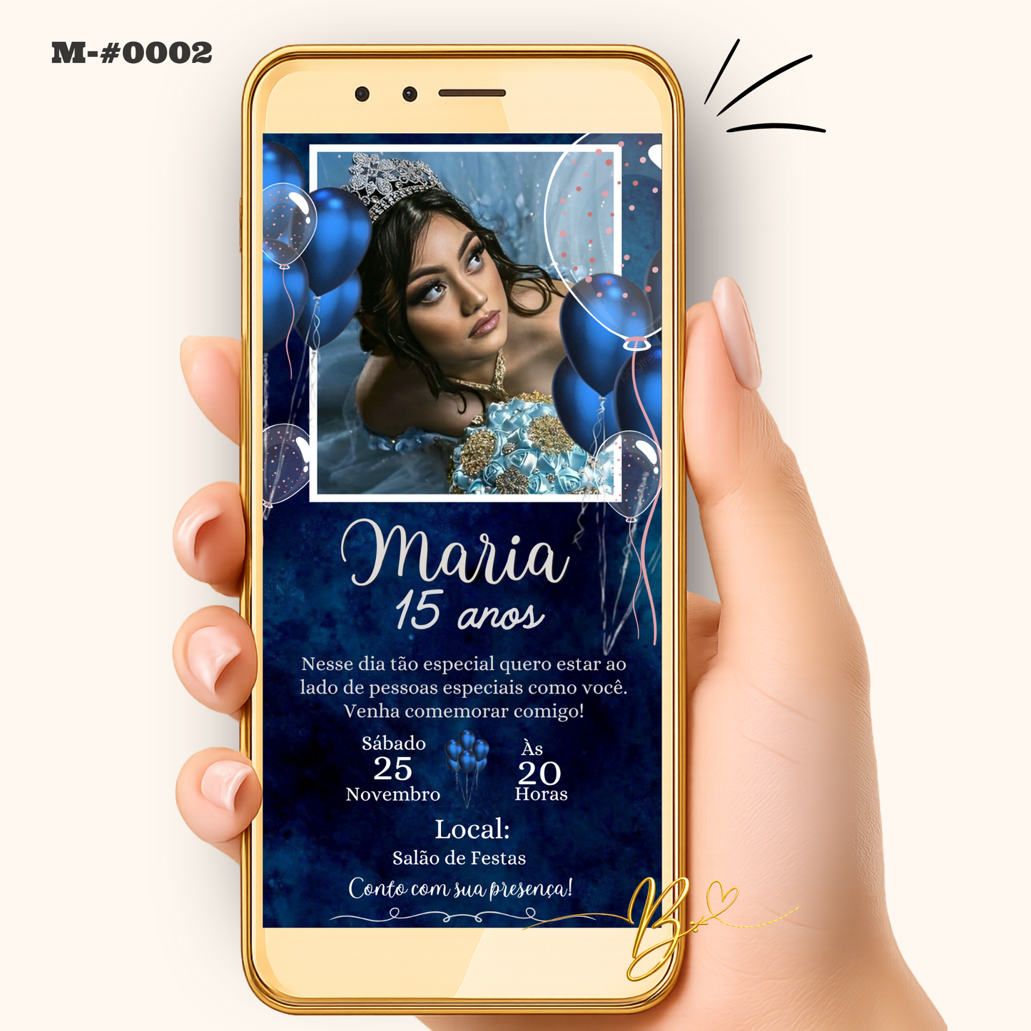 Convite Digital Clássico com Foto | 15 Anos