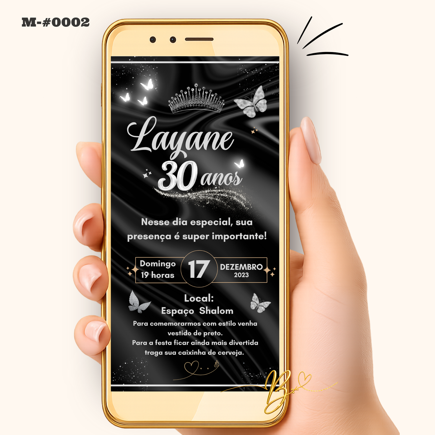 Convite Digital Clássico | 15 Anos e Aniversário