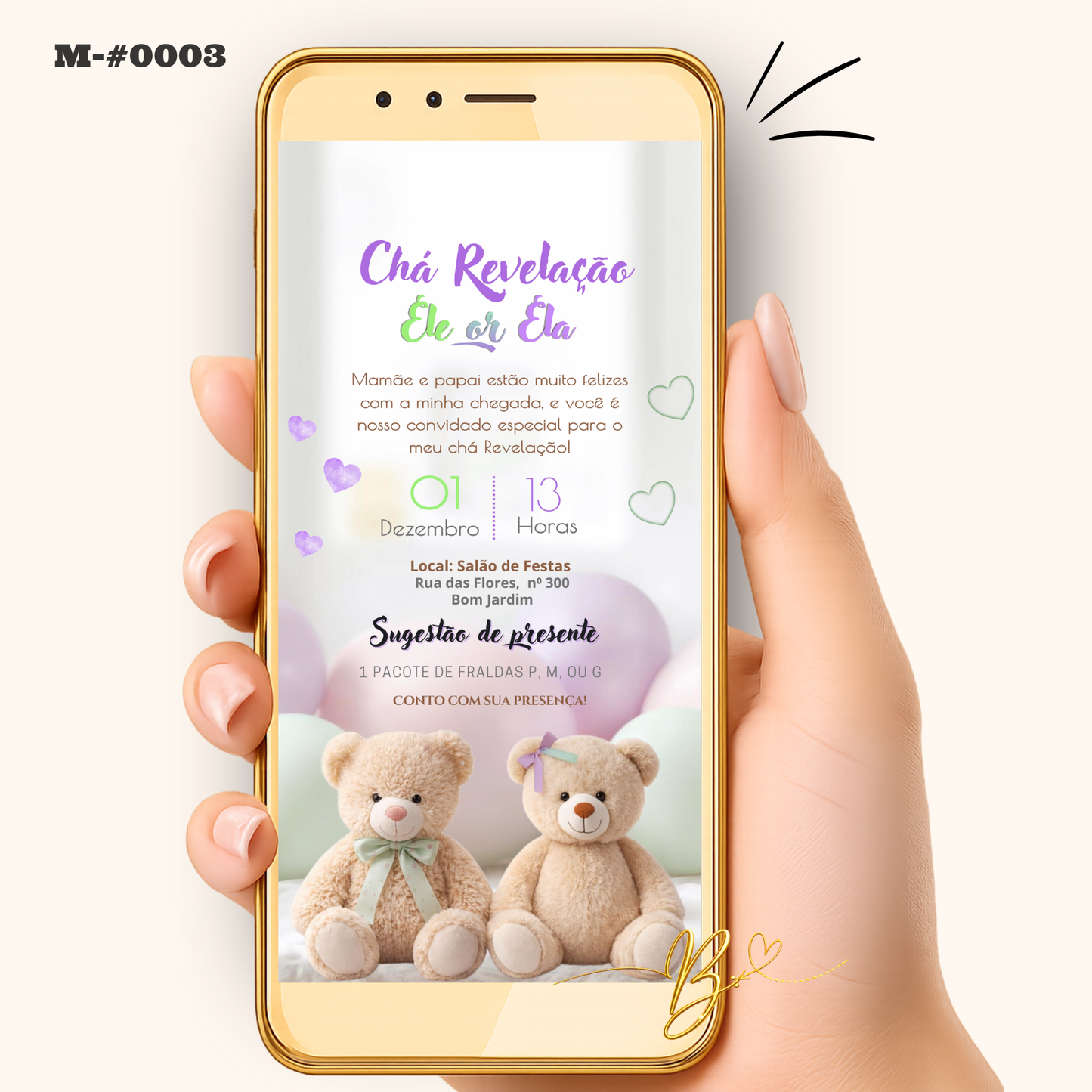 Convite Digital Simples – Chá Revelação