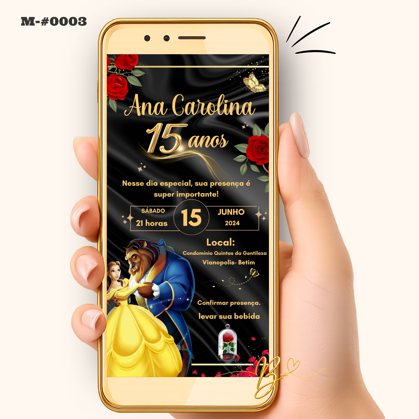 Convite Digital Clássico | 15 Anos e Aniversário