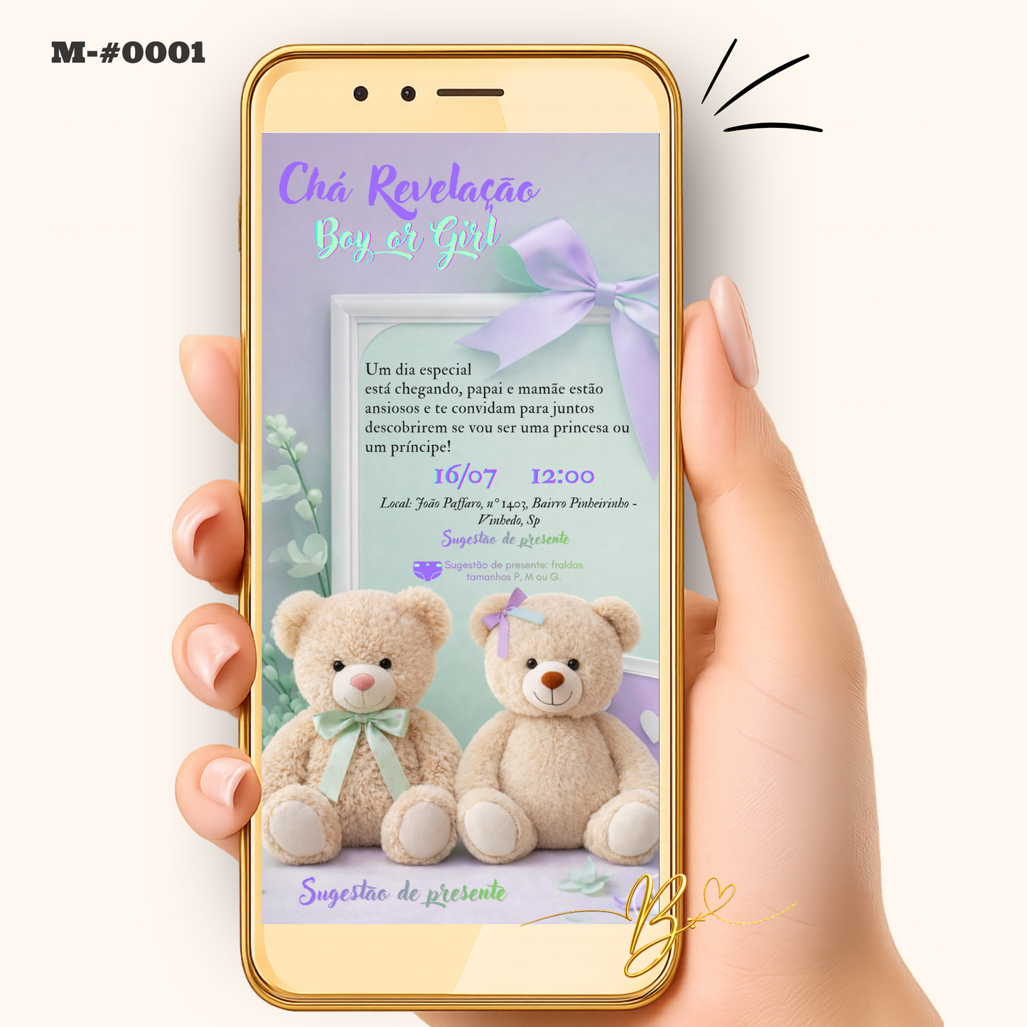 Convite Digital Simples – Chá Revelação