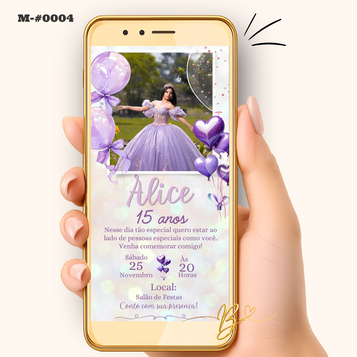 Convite Digital Clássico com Foto | 15 Anos